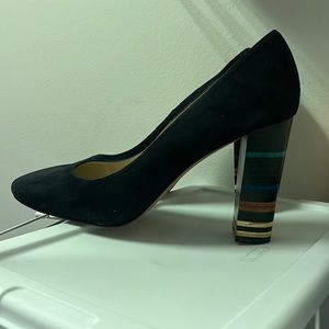 L.K. LK Bennett black suede heels 41 colorful heel